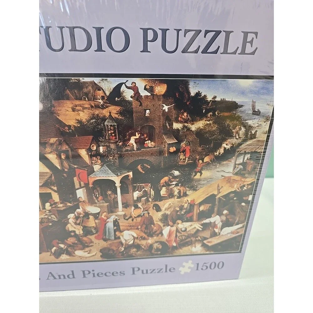 Bits And Pieces Puzzle Pieter Bruegel Find The PROVERBS Medieval Painting 1500pc